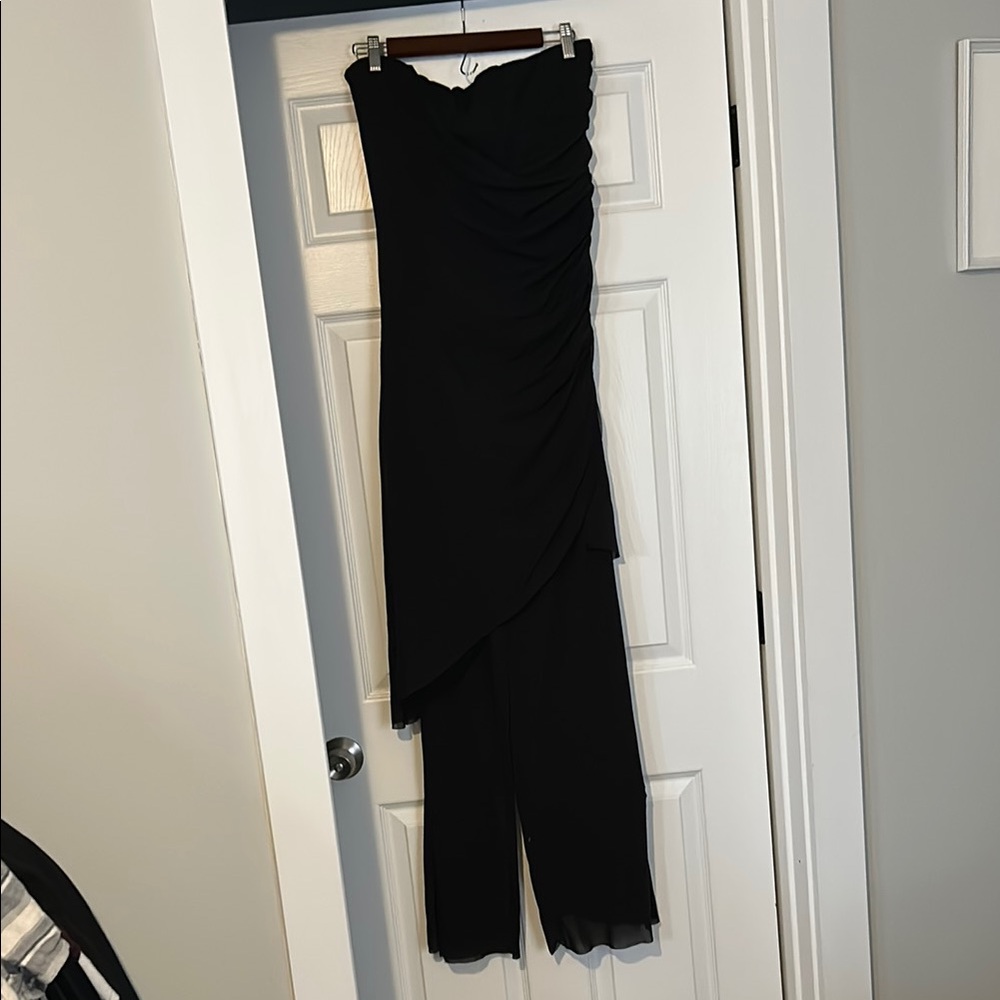Elegant Black Strapless Jumpsuit